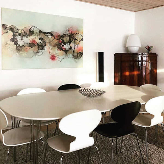 Interior with painting in dining room