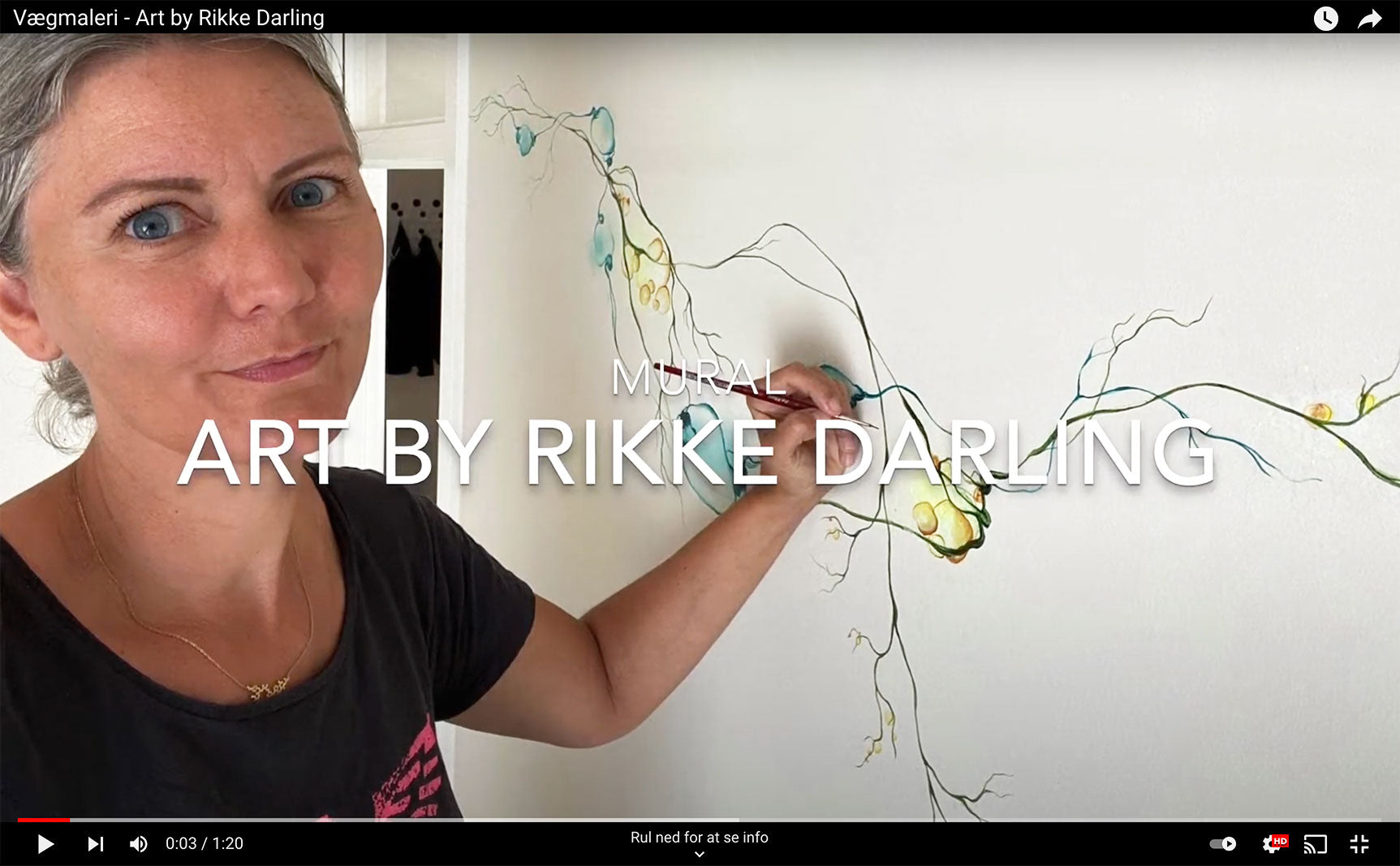 Indlæs video: Vægmaleri soveværelse Rikke Darling