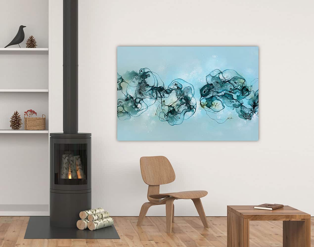 Large blue painting for sale